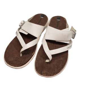 Merrell Select Move Slip On Y Strap Leather Sandal Size 10 Adjustable St…